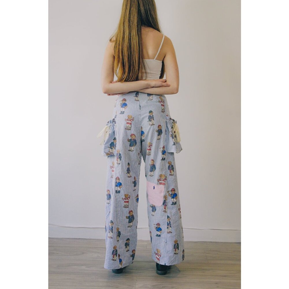 Women's Wide Leg Printed Pants - Picture 5 of 9